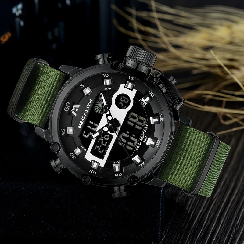 

MEGALITH 2019 Fashion Men Watch Luminous Waterproof Sport Quartz Watch Men Top Brand Luxury LED Digital Clock Relogio Masculino