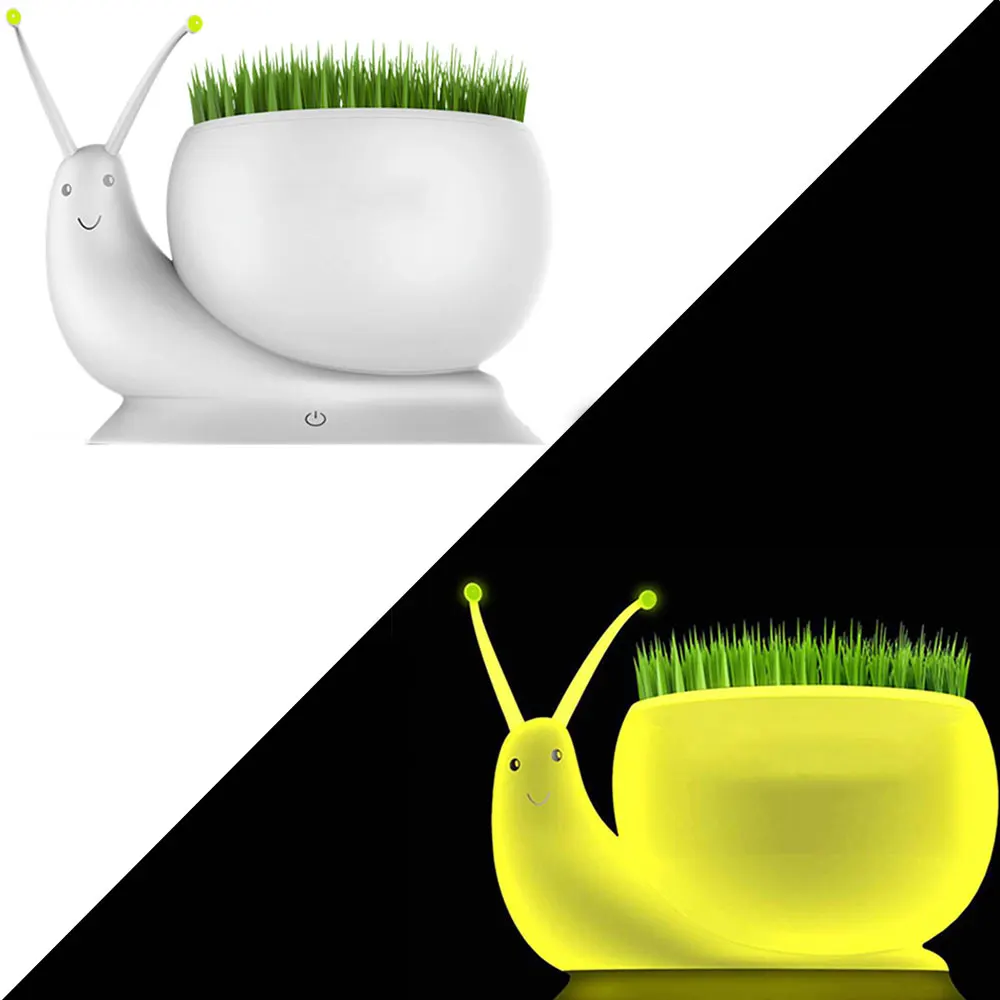 

LED Snail Night Light Ecological Plant Table Atmosphere Lamps USB Micro