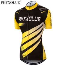 Phtxolue Лето Велоспорт Джерси Женский дышащий Черный Желтый горный велосипед MTB Джерси велосипедная одежда рубашка велосипедная одежда QY0318
