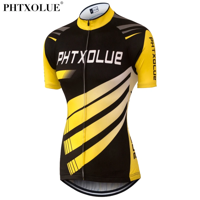 

Phtxolue Summer Cycling Jersey Women Breathable Black Yellow Mountain Mtb Bicycle Jersey Bike Wear Shirt Cycling Clothing QY0318