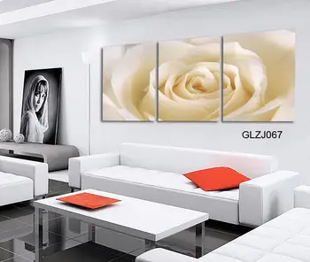 

Free Shipping 3 Panels Modern Wall Painting rose flower picture for Living Room Home Decor Art Picture Paint on Canvas Prints