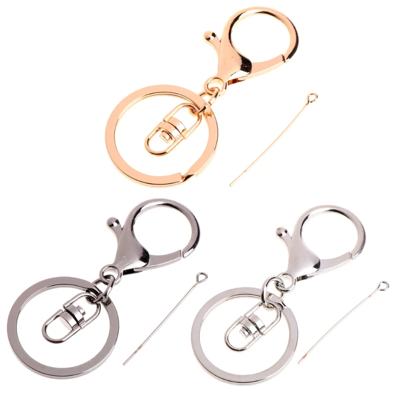 

Key Ring Pendant Brief Golden Silver Keychain Clasp Buckle Keyfob Clip Accessory