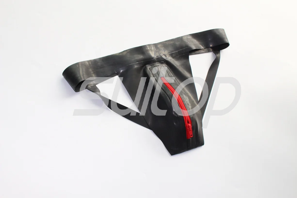 

Suitop latex rubber fetish jockstrap latex Exotic briefs for men's