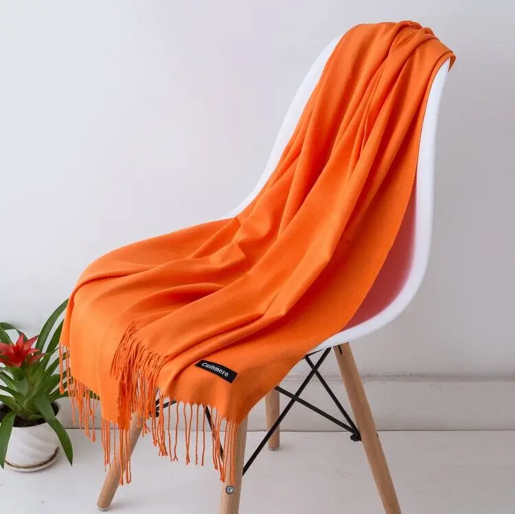 190*65cm classic Large Solid Color Soft carf Cashmere Boy Girl Unisex Women office Lady Shawl Wrap Pashmina Female Hijab Muffler_voghion.com