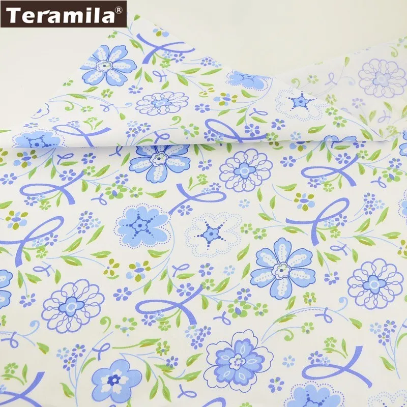 50cmx160cm Книжная ткань 6 шт./партия 40x50 см синие цветы тема саржа хлопок текстиль лоскутное материал для шитья самодельный Telas Скрапбукинг Tecido - Цвет: 50cmx160cm