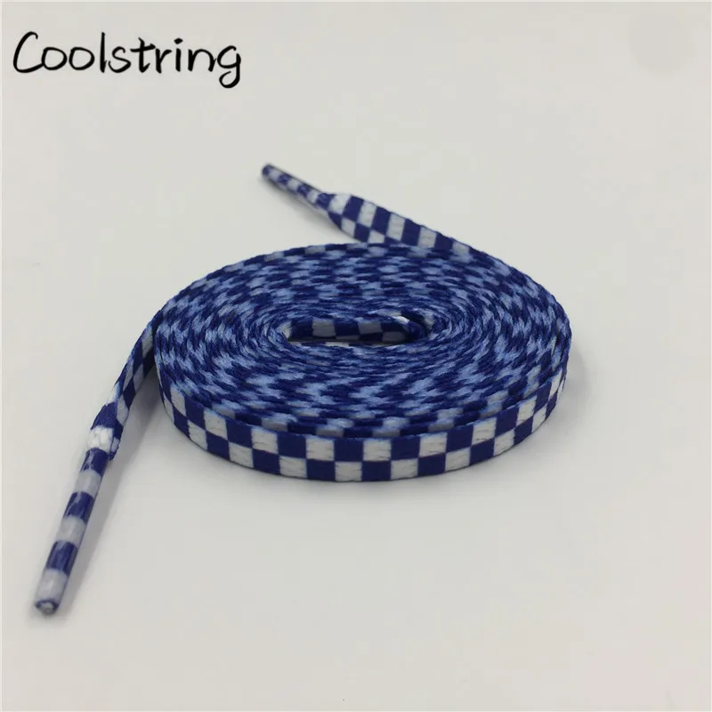 Плоские шнурки Coolstring из полиэстера шириной 8 мм для обуви в клетку с цифровым