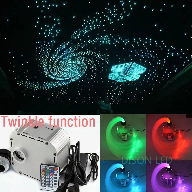 Optic Fiber Lights RGB Twinkle LED Fiber Optic Star Ceiling Light Kit 200pcs*3m+