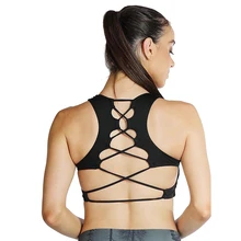 Горячая задняя Sexy бюстгальтер для йоги Для женщин Мягкий Спортивный бюстгальтер Вибростойкий Бег бюстгальтер тренировки бюстгальтер для тренировок/пуш-ап бюстгальтер Фитнес спортивный топ