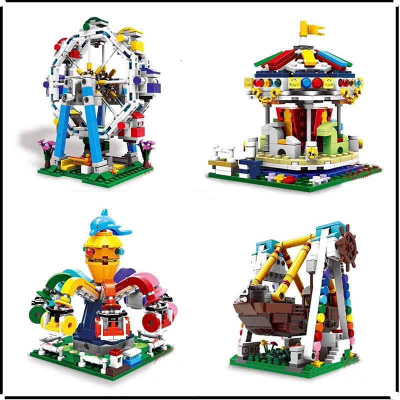 

NEW Brick The Genuine Amusement Park Equipment Series The Ferris Wheel Building Blocks Compatible Lepins & XingBao Toys Model