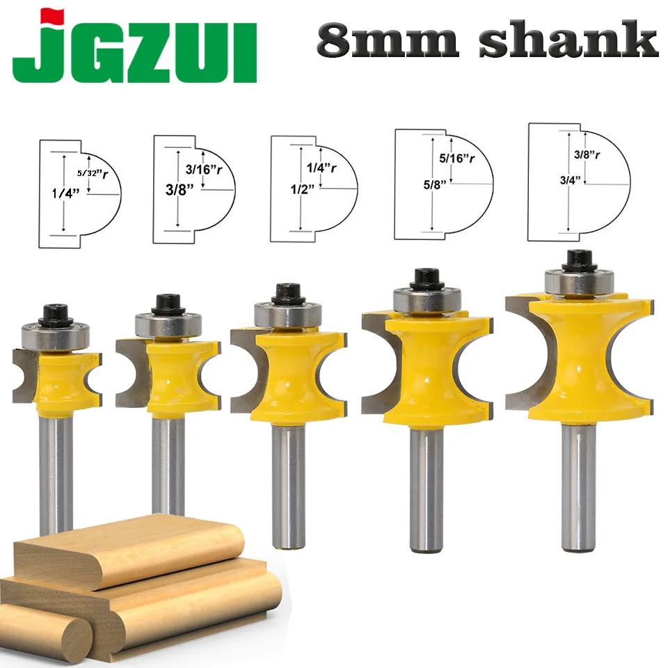 1 шт. 8 мм хвостовик Bullnose маршрутизатор Набор бит C3 Карбид наконечником деревообрабатывающий резак