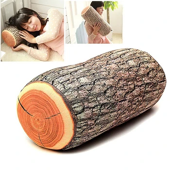 

Wood Log Shape Soft Car Seat Head Rest Body Neck Support Cushion Home Sleeping Throw Pillows