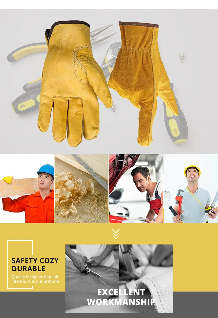 Guantes de trabajo de seguridad para soldadura TIG en cuero