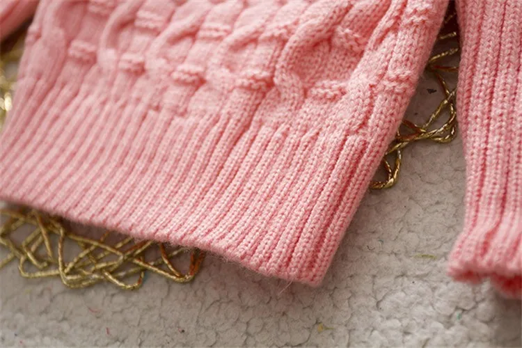 ExactlyF/свитер для маленьких девочек; осенне-зимняя одежда; теплый свитер с рисунком; детские пуловеры; Верхняя одежда; одежда с высоким воротником для новорожденных