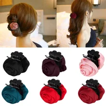 Изысканное нарядное средней Size6colors роза цветы Пластик зубная паста расческа для волос крабы для волос для Для женщин девочек хвост Цветок женские аксессуары для волос