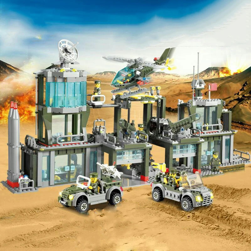 

10001PCS Army Command Military Base Building Blocks Set Compatible all Brand Military War Educational Toy for Children Boy Gift