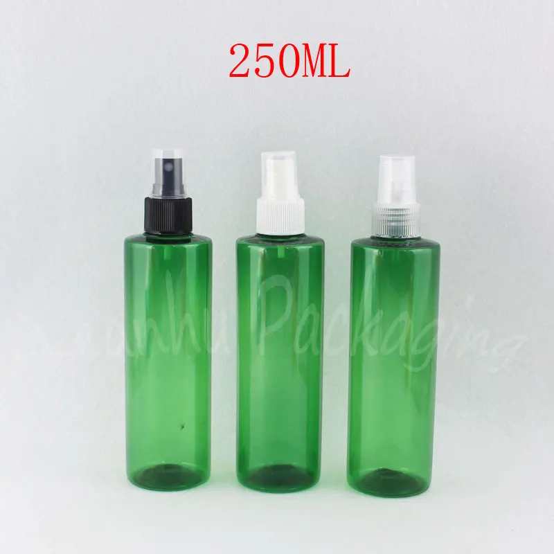 

250ML Green Flat Shoulder Plastic Bottle , 250CC Toner / Perfume Packaging Bottle , Makeup Sub-bottling ( 25 PC/Lot )