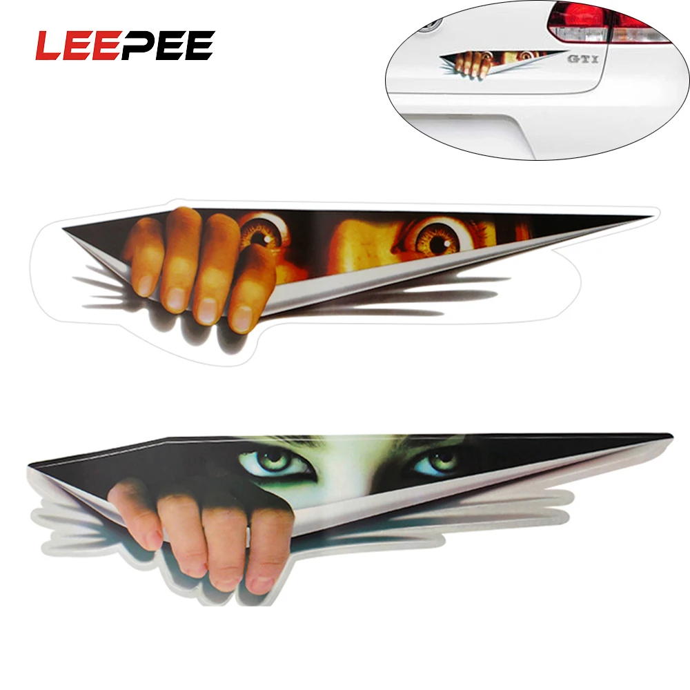 LEEPEE Смешные автомобильные Стикеры 3D глаза Peeking наклейка монстра в машине колпаки