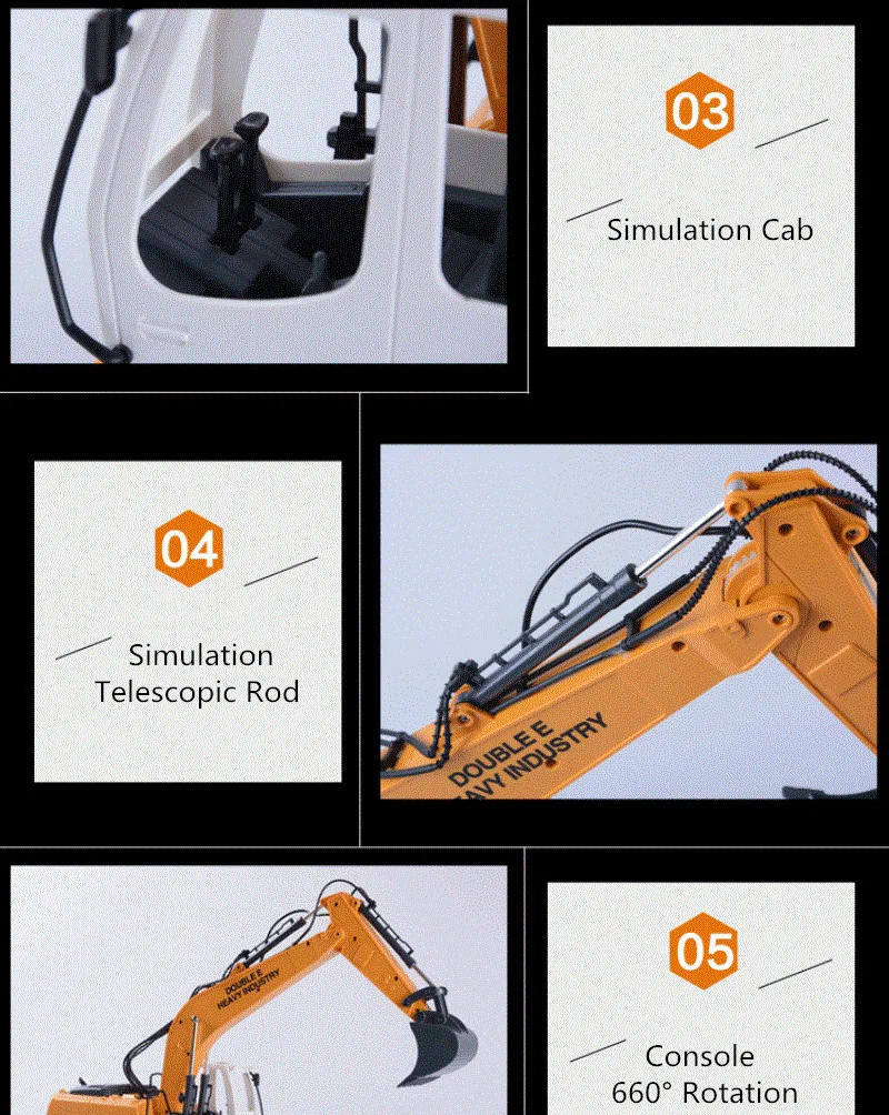 Беспроводной Электрический симулятор RC экскаватор сплав модель 2,4 г 64 см 17CH дрель захват копать 3 в 1 большой пульт дистанционного управления Сплав RC грузовик