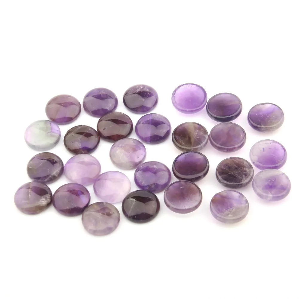 

2019 Amethyst Natural Stones Cabochon 8 10 12 14 16 18 20 mm Round No Hole for Making Jewelry