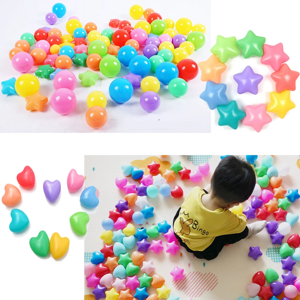 

50/100Pcs/Set Eco-Friendly Love Star Plastic Ball Pits Water Pool Ocean Wave Ball Toys Stress Air Ball Kids Funny Tent Kid Toys