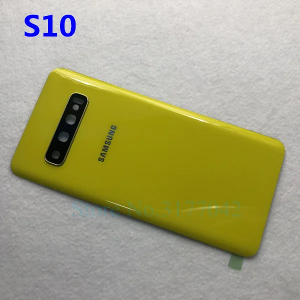 Samsung задняя Батарея Крышка для samsung Galaxy S10 плюс S10 S10e S10+ G9750 SM-G975F G9730 SM-G973F G970F сзади Стекло чехол - Цвет: S10 yellow