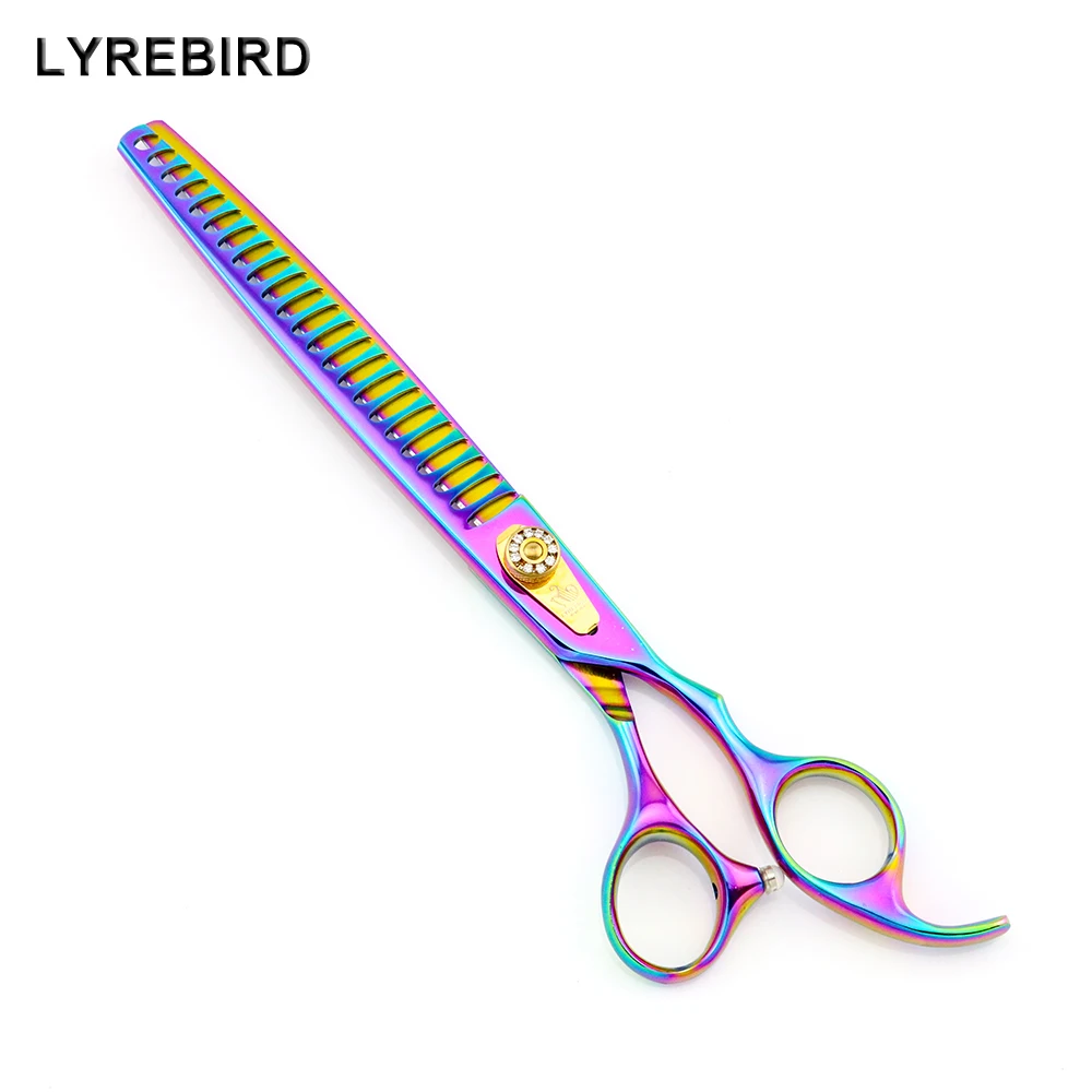 Dog Hair Thinning Shears 8 Inch Rainbow Pet Groomer With 23 Big Teeth