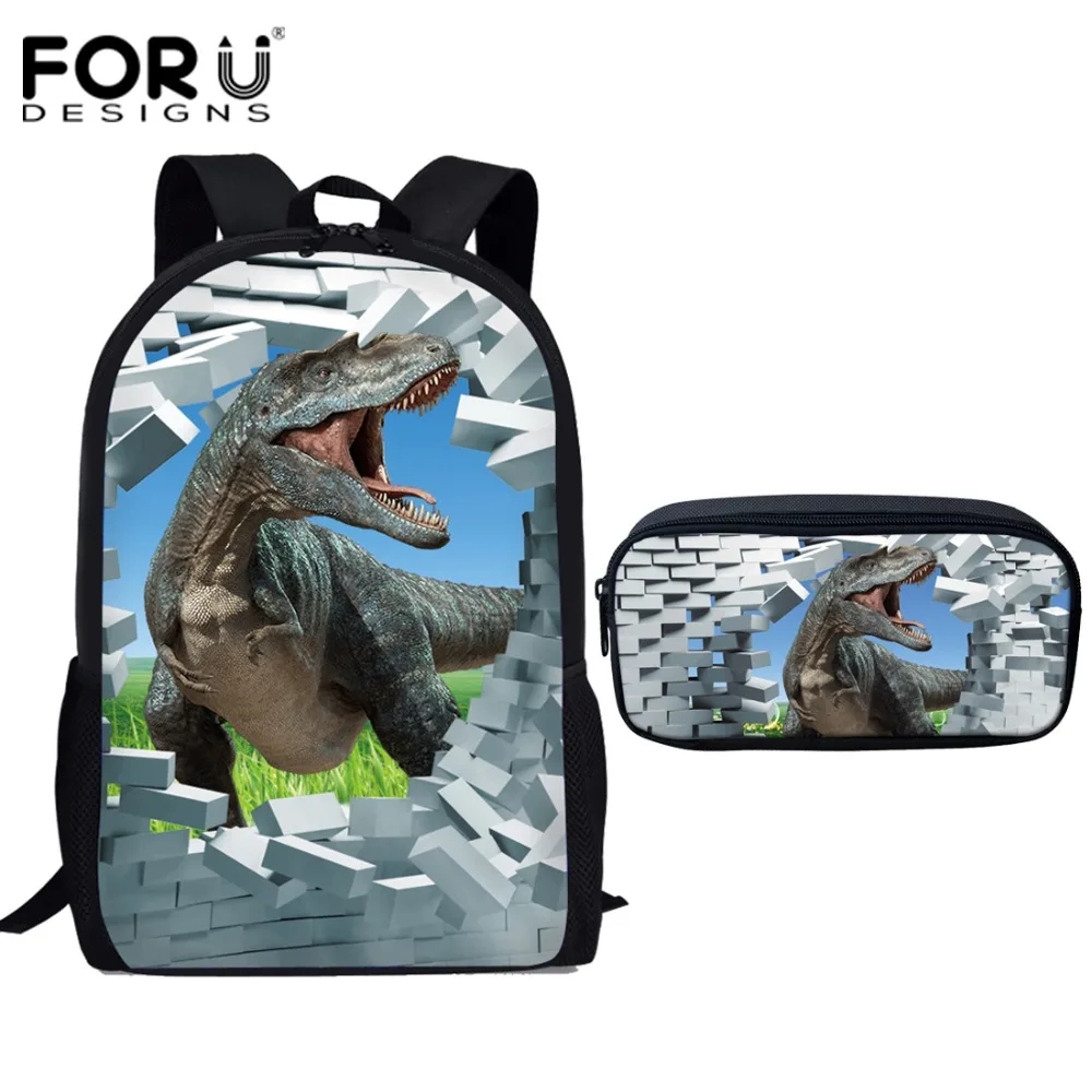 FORUDESIGNS School Bags for Teenager Girls Boys 3D Dinosaur Printing Children Cool School Bag Primary School Girls Schoolbag