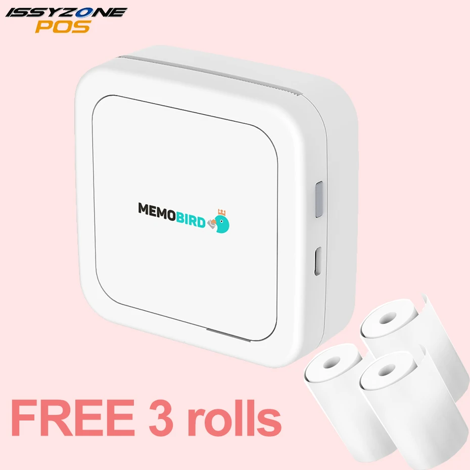 

ISSYZONEPOS Bluetooth Portable Photo Printer Christmas Gift Mini Photo Printer FREE App for iOS Android 3 Rolls Paper for Free