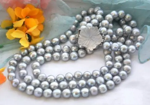 

Free Shipping >> 3ROW 10-13MM NATURAL GRAY SOUTH SEA PEARL NECKLACE 17-19INCH