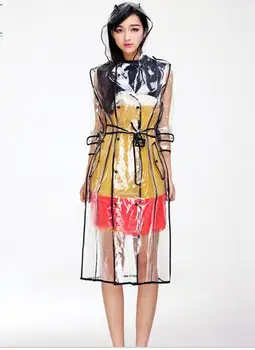 

1PC EVA Transparent Women Raincoat Rainwear Lady Poncho Rainsuit