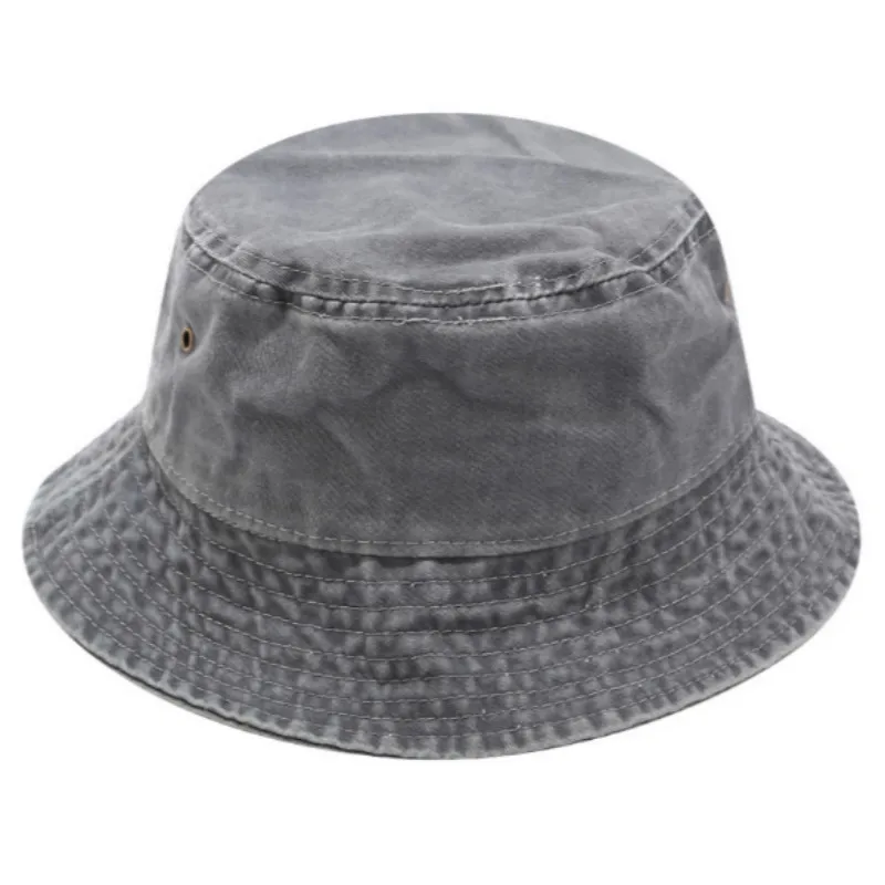 Vintage Washed Denim Bucket Hat Blank Jean Fishing Cap Flat Top Fisherman Sun Hat Wide Brim Beach Panama Outdoor Sports Sunhat