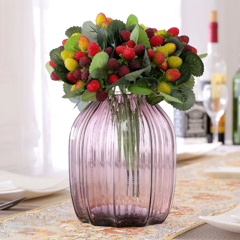 

1PCS (1pcs=9 heads) fruit decoration Artificial plant flower silk fruit paddle strawberry photo props P20
