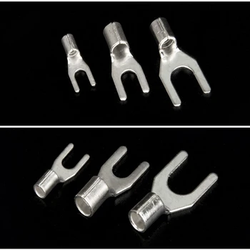 

50pcs UT4-6 all copper cold junction Y terminal fork type Y terminal U type line bare terminal line nose