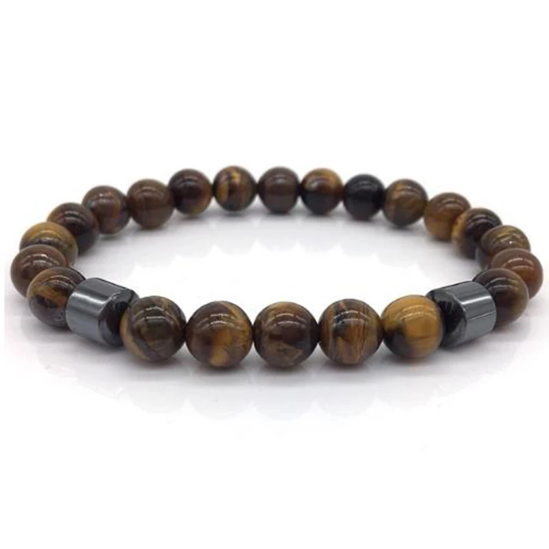 

New Bracelets Lava Stone Obsidian Magnetic Hematite Beads Vert Magnit Karma Bizuteria Wrist Band Men Women Budha Creative Gift