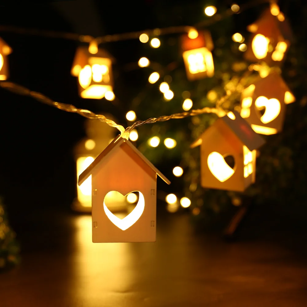 1.65M 10LED House Shaped Led String Light for Indoor Decoration Battery