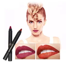 Красочная губная помада 15 стилей профессиональный водонепроницаемый Стойкий матовый карандаш для губ женский Макияж Губная помада