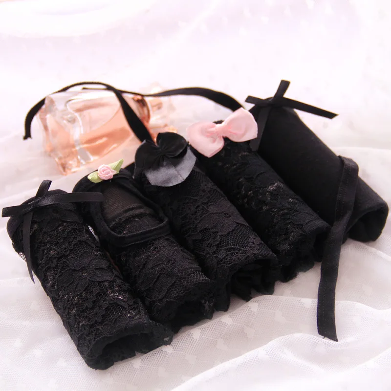 

2019 new girl's underwear 5pc mix lace cotton black low waist briefs young girl panties Teenagers wholesales summer hot sales