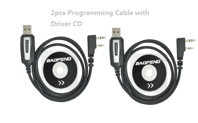 

2pcs Baofeng USB Programming Cable Driver CD For UV-5RE UV-5R uv5r 888S UV-82 UV-B6 Two Way Radio Walkie Talkie Walkie CB radio