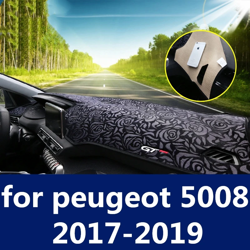 

Dashboard Cover Mat Pad Sun Shade Avoid Light Dash Board Carpet Protector car Accessories for peugeot 5008 2017-2019