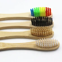 Красочная зубная щетка из натурального бамбука, уникальная зубная щетка из натурального дерева, зубная щетка из древесного угля, уникальная форма щетины