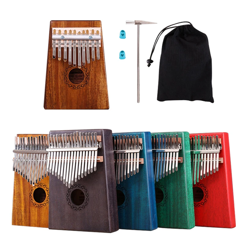 Kalimba 10 клавишная 17 клавиатура из массива дерева красного пальчиковая для Пианино