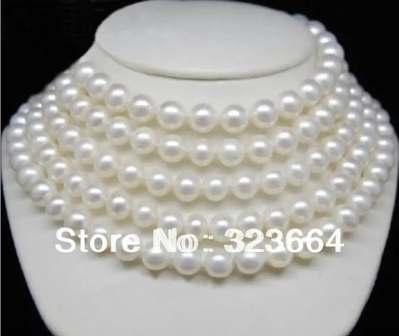 

Hot Sell! LONG AAA+ 8-9MM WHITE PEARL NECKLACE 70 INCH