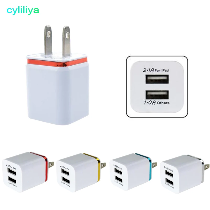 Universal 2 Ports USB Wall Charger Travel Adapter 5V 3.1A for iPhone