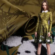 Желтая объемная плюшевая жаккардовая ткань для одежды с пандой, платье чонсам, широкая жаккардовая ткань