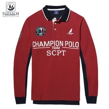 

SUPYACH High Quality Tops&Tees Ocean Style 3D Embroidery Men's Long Sleeve Casual Polo Shirt Winter Men's brand Polo shirts