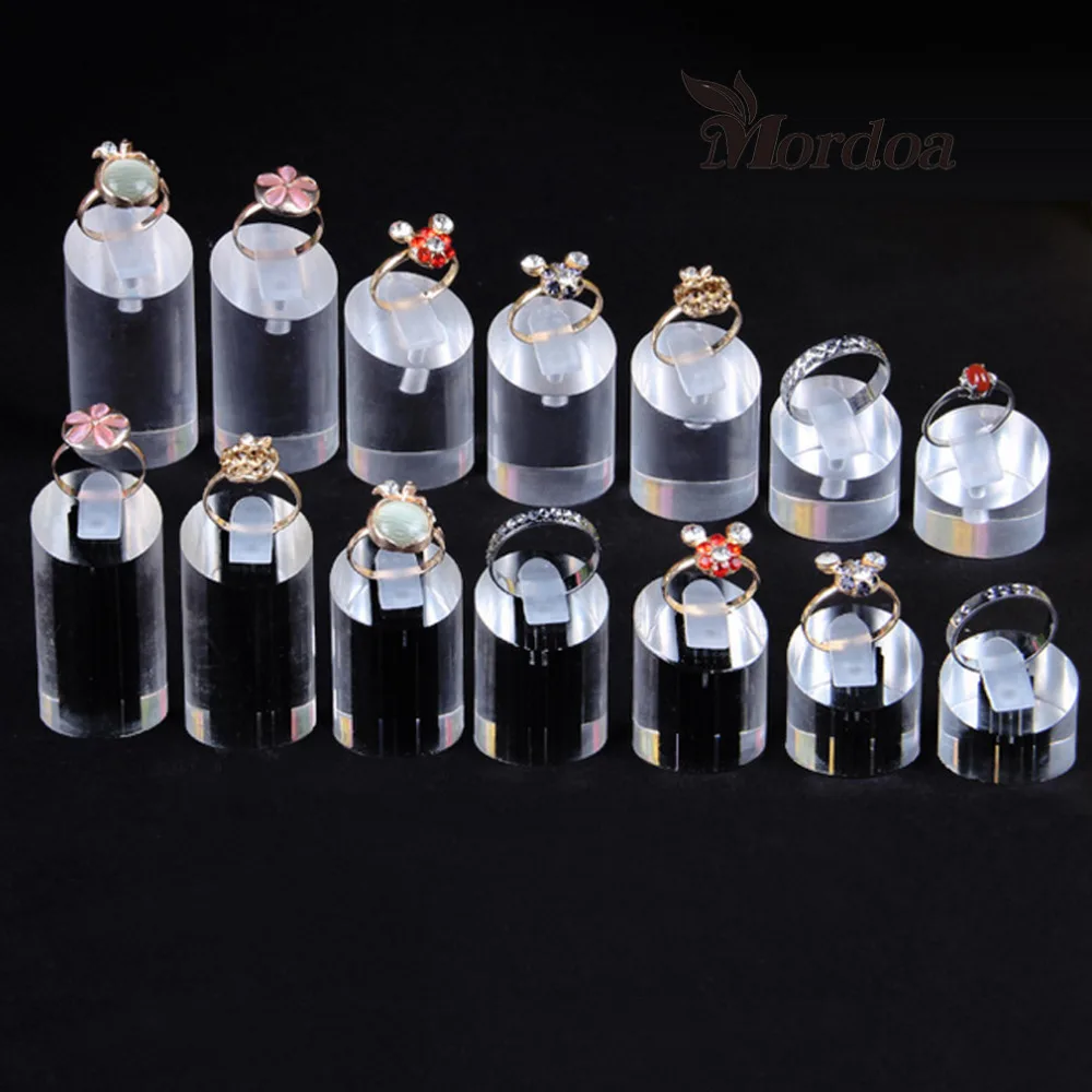 1 set Clear Acrylic Finger Ring Display Stand Holder Set (7pcs in one set)Jewelry Display Stand