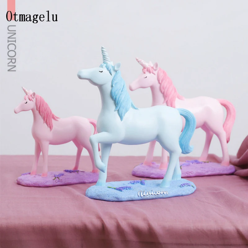 Unicorn Figurines Decorative Ornaments Miniatures Unicorn Horse Art  Desk Bedroom Living Room Home Decorative gift Accessories (3)