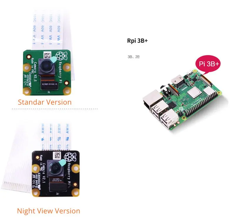 8 млн пикселей оригинальный Raspberry Pi 3 Модель B + Камера модуль 8 мегапикселей IMX219PQ датчик 8MP Raspberry pi монитор 1080 P VGA90