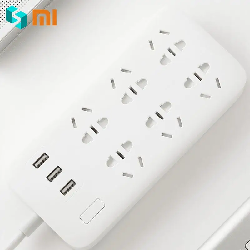 Оригинальная силовая полоса Xiaomi Mijia базовая версия 6 розеток С 3 5 в 2 1 А быстрая