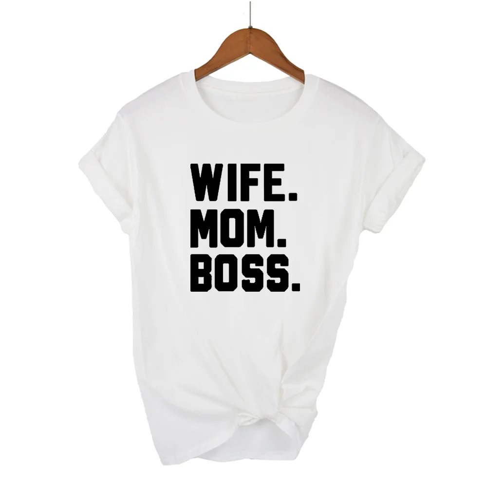 Жена мама BOSS женский с надписью Футболка Смешные изделия из хлопка футболка для Леди Топ для девочек Футболка Hipster Прямая поставка S-1